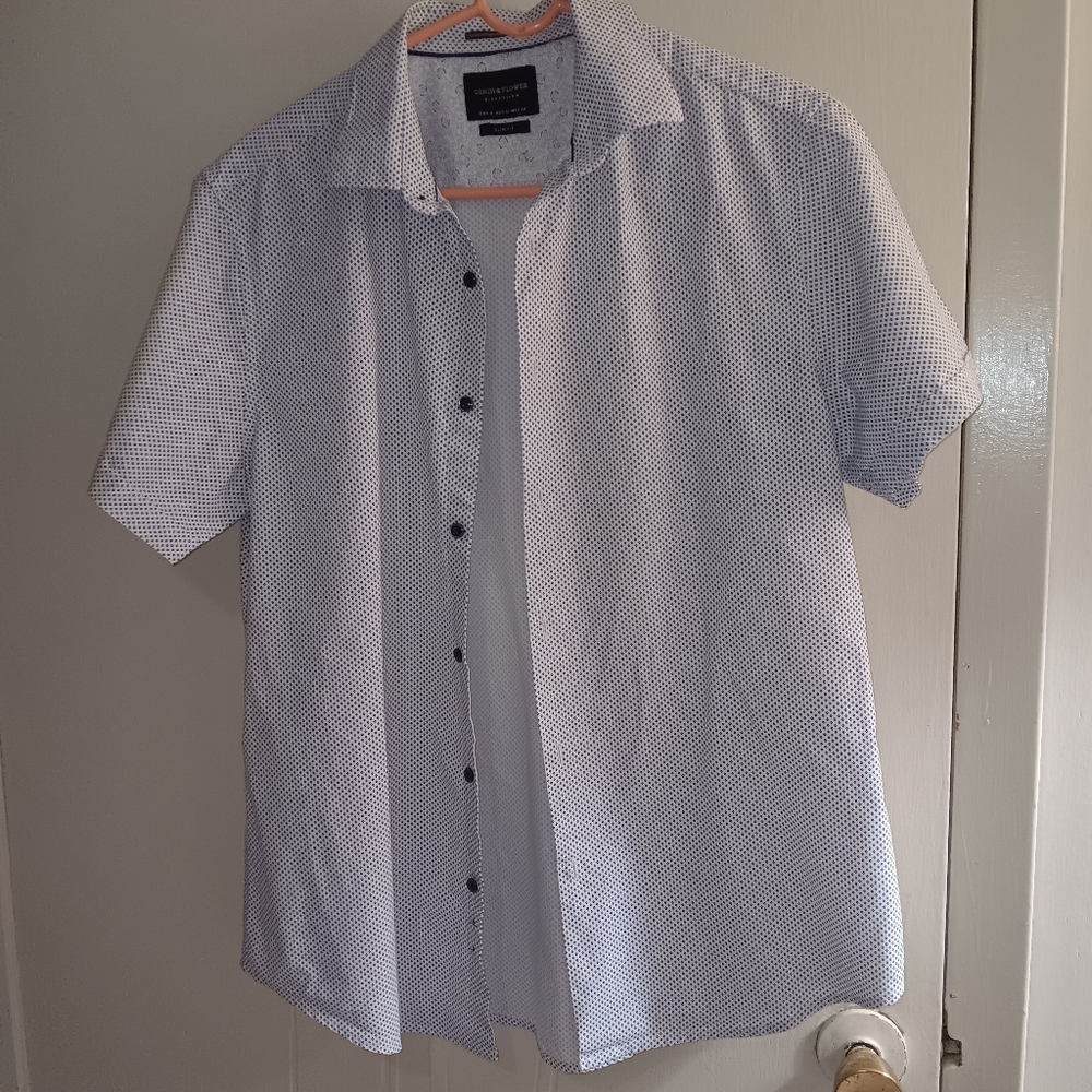 Kenneth Cole Men's White Short Sleeve Shirt